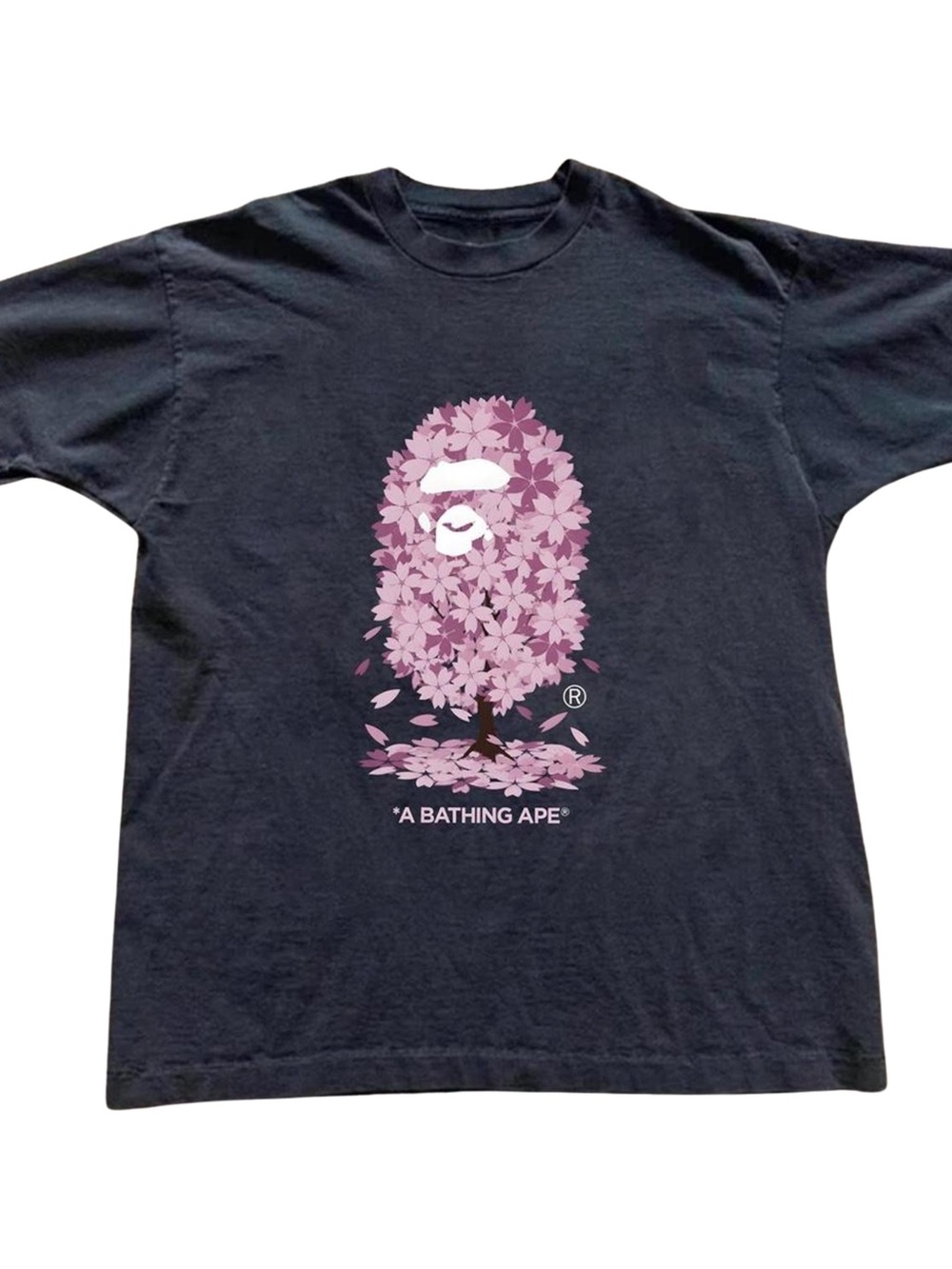 Gildan Black Tee with Pink Sakura Graphic